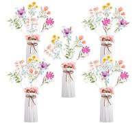 24 pezzi Centrotavola per feste con fiori selvatici per baby shower, compleanni, addio al nubilato, decorazioni per feste, centrotavola floreale per un piccolo fiore selvatico è sulla strada che è una