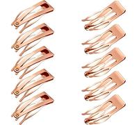 24 Pezzi Clip per Capelli a Doppia Impugnatura Fermagli per Capelli a Scatto in Metallo Mollette per Capelli, Forniture per Saloni (Oro Rosa)