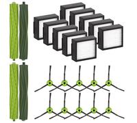 (24 Pezzi) Combo 10 Max Accessori Ricambio Compatibili con iRobot Roomba Combo j7+/ Combo j9+/ Combo 10 Max Robot aspirapolvere, 4 Spazzole a Rullo, 10 Spazzole Laterali, 10 Filtri, kit di Accessori