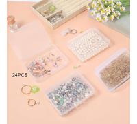 24 pezzi contenitore per perline contenitore per artigianato con coperchio