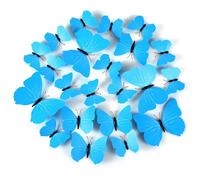 24 Pezzi Decorazione da Parete a Forma di Farfalla, Magnete Farfalla Monarca Artificiale Farfalla 3D Adesivi da Parete Arte per Frigorifero Armadietto Parete Casa Festa Decorazioni (Blu)