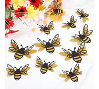 24 pezzi Decorazioni 3D a forma di ape, 2 dimensioni di adesivi glitterati a doppio strato a forma di ape per decorazione da parete, grandi ape ritagliate in carta illuminanti e realistiche per casa, 