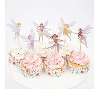 24 Pezzi Decorazioni per Cupcake a Forma di Fata, Fairy Cupcake Toppers Cupcake Picks per Ragazze Compleanno, Decorazioni per Torte di Compleanno per Feste di Compleanno