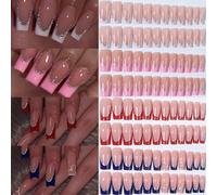 24 pezzi di adesivi per unghie a forma di bara bianchi per manicure francese, per esaltare il tuo senso della moda! Stile minimalista e chic, durevole e riutilizzabile. Il set include 1 pezzo di gel t