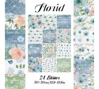 24 Pezzi di Carta Scrapbook Floreale 30cmx30cm Doppio Lato Decorativo Primavera Estate Carta per Artigianato Carta per Diario Forniture per Scrapbooking per Carta DIY Realizzazione Decoupage Carta