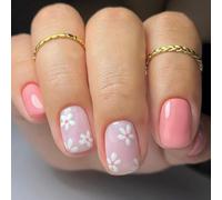 24 pezzi di colla per mandorle su francese, falsi disegni artificiali, regali per donne e ragazze sulle unghie bara mandorla francese punta sulle unghie