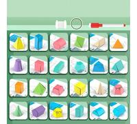 24 Pezzi Di Forme Geometriche, Materiale Didattico Matematico Per La Scuola