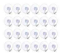 24 pezzi di ganci per luci natalizie da 4 cm - Ganci a ventosa in plastica trasparente per finestre di vetro, bagno, parete e asciugamani per doccia