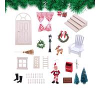 24 pezzi di giocattoli di simulazione casa delle bambole di natale accessori casa delle bambole di natale accessori per la casa delle bambole 1:12 accessori per porte fata nel mio