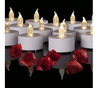 24 pezzi di luci a LED a batteria tipo candele: luci a candela senza fiamma, realistiche e luminose, ideali come regali per le vacanze. Per 200 ore di utilizzo, adatte per varie stagioni e celebrazion