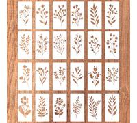24 Pezzi di Modelli di Pittura di Fiori di Campo, Stencil di Fiori Modelli Artigianali di Fiori e Foglie Stencil di Arte Botanica Stencil di Fiori di Campo per Dipingere Artigianato su Pareti