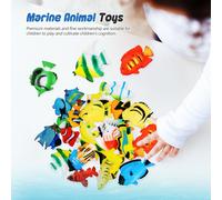 24 pezzi di pesci tropicali Tropical Modelli di pesce in plastica vivido figure