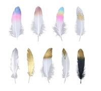 24 pezzi di piume d'oca glitter dorate for l'artigianato 6-8 pollici accessori di gioielli fai da te decorazione della festa nuziale con pennacchio naturale(Mixed style)