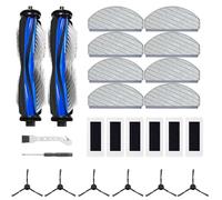24 pezzi di ricambio compatibili con Ecovacs Deebot N20e Plus Robot Aspirapolvere Accessori tra cui 2 spazzole principali, 6 spazzole laterali, 6 filtri, 8 panni per mocio, 1 strumento di pulizia e 1