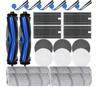 24 pezzi di ricambio compatibili con Ecovacs Deebot X11 OmniCyclone Accessori per aspirapolvere tra cui 2 spazzole principali, 6 spazzole laterali, 4 filtri, 4 spazzole a rullo, 6 filtri in cotone, 2