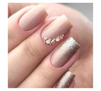 24 Pezzi Di Stampa Lunga Nuda Sulle Unghie Finte Di Forma Quadrata Kit per manicure