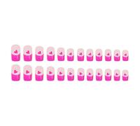 24 Pezzi Elegante Stampa Su Unghie Brillantante Motivo Cuore Chiodi Finti Francesi Manicure Unghie Echi Per Le Donne Disegni Francesi Chiodo