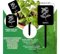 24 pezzi Etichette lant impermeabili nere Segni 12 Stili Marcatori da giardino Pali for piante Etichetta con nomi Per Giardini