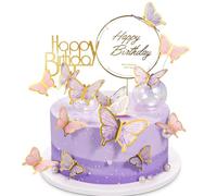 24 Pezzi Farfalle Decorative Torta Probuk 3D Farfalla Cupcake Topper Decorazioni per Torte, Decorazione per Torta Farfalla per Feste di Compleanno, Baby Shower, Matrimoni, Anniversario di Matrimonio