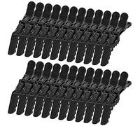 24 Pezzi Fermagli per Parrucchiere,Fermagli Capelli Professionali,Coccodrillo Pinza in Plastica,Clip per lo Styling Antiscivolo (Nero)