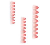 24 pezzi Festival French Tip False Gradienti Acrilico Corto Mandorla Full Covers Stick on