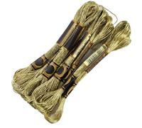 24 Pezzi Filo Per Punto Croce Ricamo Oro Chiaro Filo Intrecciato Lucido Matasse Di Cotone Fatte A Mano Matasse Da Ricamo Metallico Per Abbellimenti Ricami Cucito Artigianale