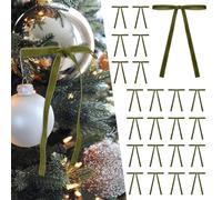 24 pezzi fiocchi di Natale in velluto per albero di Natale, fiocco di ghirlanda vintage fiocco di Natale, fiocchi per ghirlande per porte, fiocchi regalo artigianali rustici fiocchi (Olive Green)