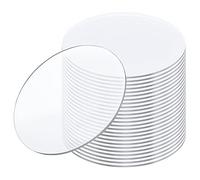 24 Pezzi Fogli Acrilici Trasparenti, Rotondo Lastre Acriliche Trasparenti, per Cornici Fai Da Te Artigianato Segni Cornice Display (10 cm, 2 mm di Spessore)