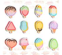 24 Pezzi Foglietti Adesivi per Bambini, 720 Fogli di Sticky Notes a Forma di Gelato, Mini Block Notes, Blocchetti Adesivi Colorati Blocchetti Memo Adesivi per Ufficio Scuola Casa, Regalo per Feste