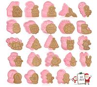 24 Pezzi Formine Biscotti Natale, Formine per Biscotti Natalizi Stampo per Biscotti Natalizi Stampi Biscotti Natale Stampi per Biscotti 3D, Per Decorare Biscotto, Dolci, Torta (A)