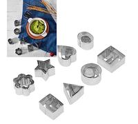 24 Pezzi Formine per Biscotti Stampi per Biscotti Set Mini Formine per Biscotti in Acciaio Inossidabile Formine per Fondente in Metallo Forma Geometrica per Snack Torta con Scatola di Immagazzinaggio