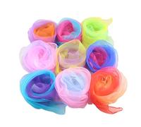 24 Pezzi Foulard Colorati,Foulard per Bambini 60 x60cm,Bambini Fazzoletti Colorati Seta Sciarpe da Ballo,per Foulard da Danza per Festa,Gioco,Spettacolo,Magico, Bambini Festa Decorazione Accessorio