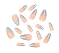 24 pezzi French Styles Press On Nails unghie acriliche lucide finte coperture complete per incollare le unghie per donne e ragazze