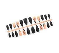 24 pezzi Full Covers Stick On Nails Natale Press On Nails French Tip Artificiale Unghie Fiocco di Neve Unghie Finte Per Donna