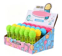 24 Pezzi Giocattolo Microfono Bolle Colorato in Plastica | Soffia Bolle, senza Gusto e Odore, per Educazione Precoce e Prato, Uso Sicuro