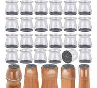 24 Pezzi Gommini Per Sedie Rotondi, Protezioni Per Gambe Sedie In Silicone Trasparente, Per Tappi Protettivi Per Gambe Per Pavimenti In Legno(Fit:23-33 Mm)