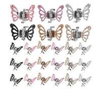 24 Pezzi Hair Clips Farfalla in Zine-alloy per Bambini