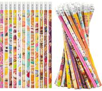 24 Pezzi Happy Birthday Matite HB per Studenti, Matite Colorate Con Gomma per Ba