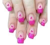 24 pezzi in stile francese glitter design cuore unghie artificiali accessori per un tocco di romanticismo in occasioni speciali accessori per unghie