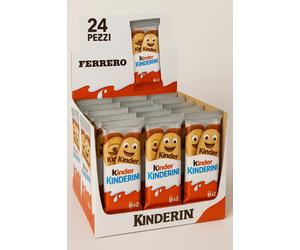 24 Pezzi Kinderini Biscotti Ripieni Con Crema Al Latte Confezione Da 25g