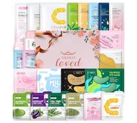 24 pezzi Kit di Bellezza per Ragazze Maschere per il Viso | Skincare Viaggio con 3 Patch Idratanti + 5 Maschere Notte Viso + 6 Maschera di Fango + 4 Creme + Patch Occhi e Labbra