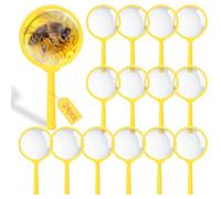 24 Pezzi Lente Ingrandimento 5X Lente di Ingrandimento per Lettura con Bordo Giallo Compatto e Portatile per Esplorazione Naturale Osservazione Insetti Lettura Libri e Attività AllAperto