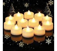 24 pezzi - Luci a LED senza fiamma, colore caldo, luce notturna decorativa da 4 cm, piccole candele elettroniche senza fiamma, decorazione creativa per matrimoni, compleanni, eventi, regali d'amore pe