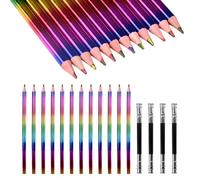 24 Pezzi Matite Colorate Bambini e Adulti 4 in 1 Colori a Matita Matitoni Colorati per Bambini per Disegnare, Colorare e Come Regalo con 4 Estensori per Matite