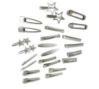 24 pezzi Metallic Star Haircip creativi anni '2000 alla moda, semplici clip per capelli anime sidepin, accessorio per acconciature per tutte le età
