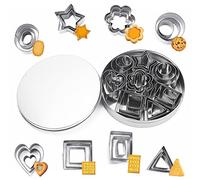 24 Pezzi Mini Formine Biscotti Forme geometriche in acciaio inossidabile Set Stampi Biscotti, 8 Forme Tagliabiscotti a Forme Geometriche per Decorazioni di Dolci di Pasticceria