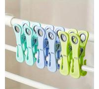 24 pezzi Mollette per vestiti resistenti al vento, multifunzionali e anti-ribaltamento, in materiale plastico durevole con presa forte, colori vivaci, essenziali per l'asciugatura all'aperto, portasci