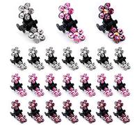 24 Pezzi Mollettine Capelli Donna Ragazze Mini Clip per Capelli Con Strass in Cristallo Mini Mollette per Capelli Piccole Strass Mollette Capelli