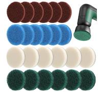 24 Pezzi Pad di Pulizia Spazzola di Pulizia Elettrica Compatibile con Bosch 6033 Cordless Casa Giardino Spazzola(6x Schiuma Pad 6x Cucina Pad 6x Pad Abrasivo Pad 6x Microfibra Pad)