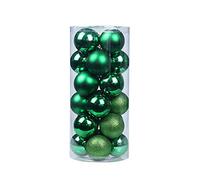 24 Pezzi Palline per Albero di Natale 3/4/6/8cm, Morbuy Palle di Natale in Plastica Scatola Porta Applique Ornamenti Festa Decorazioni Natalizie Albero Palle per Matrimoni (6cm,Verde Scuro)